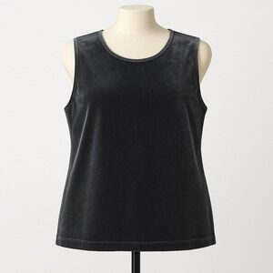 Vintage Drapers Damons Whimsigoth Velvet Tank Size L Black Layer Grunge Witchy